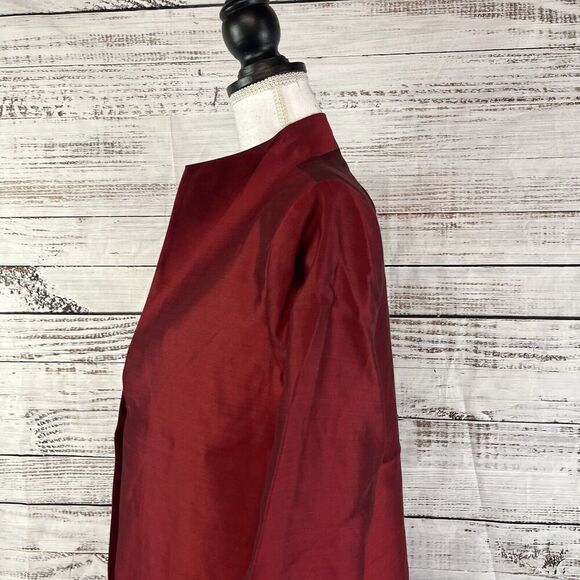 Victor Costa Occasion Blazer Jacket size Medium Dark Red Silk Beading Wedding - Picture 9 of 13